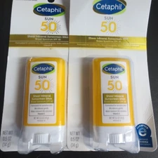 Cetaphil Sheer Mineral Sunscreen SPF 50 Face & Body Stick - 2 PK - EXP 02/26