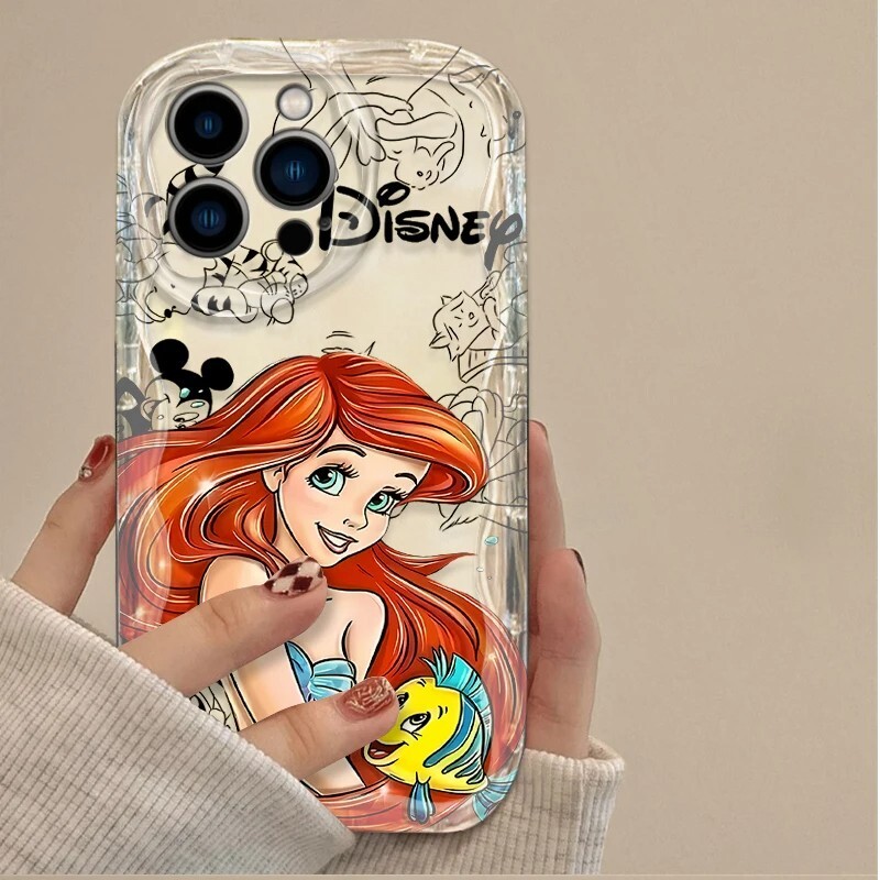 Disney Princess Clear 3D Wave Phone Case For iPhone 16 15 14 13 12