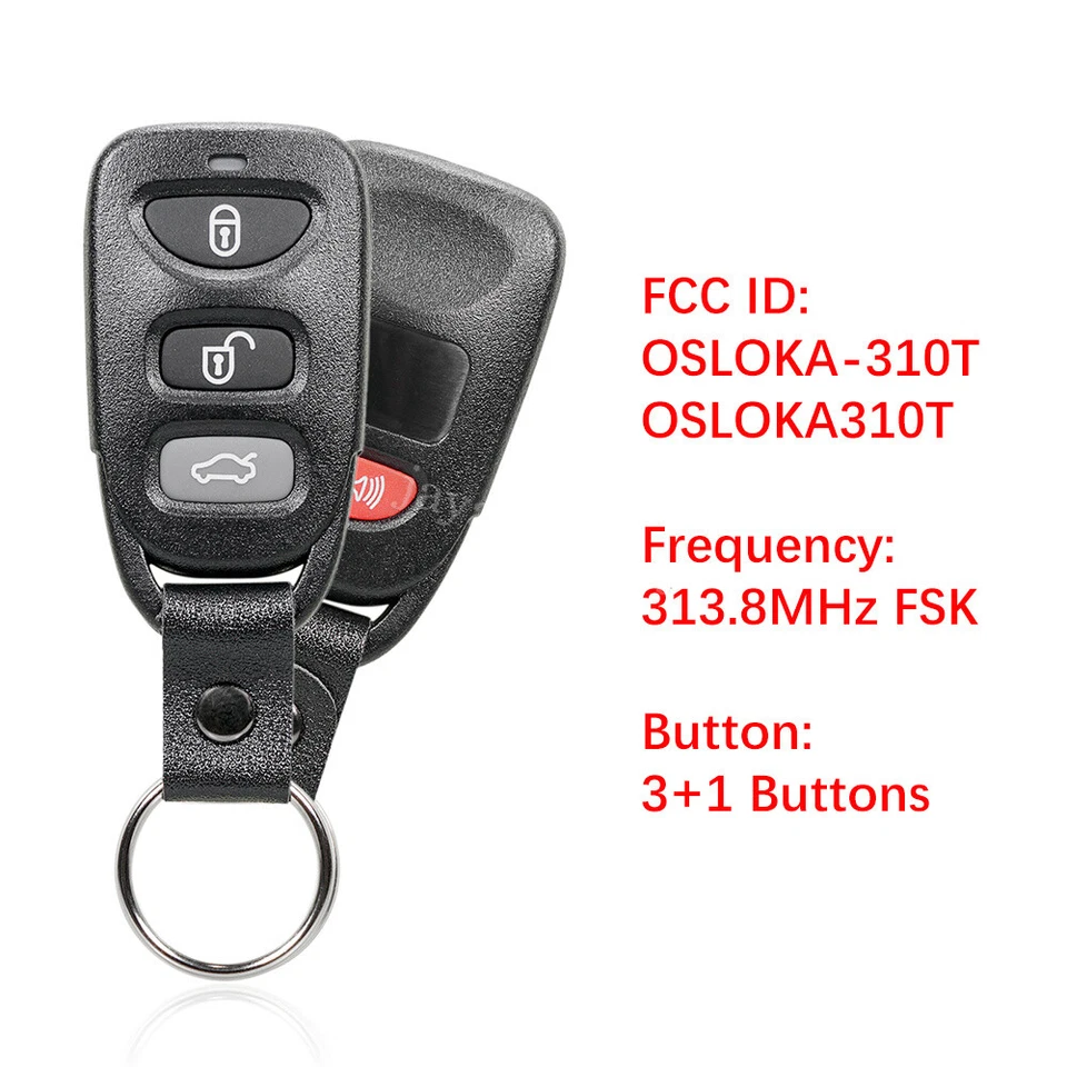 2 Repuestos Para 2007 2008 2009 2010 Kia Optima Entrada Sin Llave Mando a Distancia Llavero 4B Foto 2 de 4