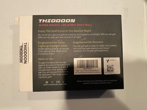 THIODOON Glow in The Dark Golf Balls Light-Up LED Golf Balls Night Golf Set - Picture 2 of 3