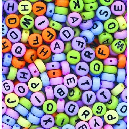 400 Mix Colour Alphabet Letter Beads 6.5mm Acrylic Jewellery Making Beads - Image 4 of 4