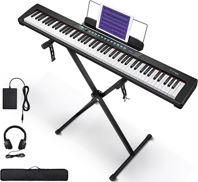 Starfavor 88 key keyboard piano, Compact Portable Digital Piano with Semi Wei...