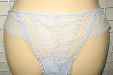 PRIMARK - NEW - XL  14/16 - BLUE -SHEER NYLON STRETCH LACE THONG PANTY