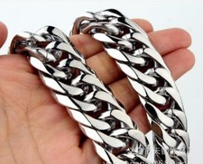 Heavy 15mm 24 inch Huge Cuban curb chain Necklace Stainless steel Jewelry men