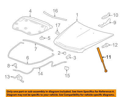 Cadillac GM OEM 08-11 CTS Hood-Lift Support Strut Shock Prop Arm 15938028