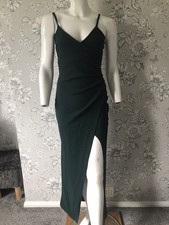 emerald green wrap front crepe maxi dress