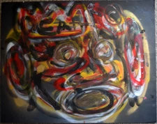 Original Abstract Hand Painted Painting 28"X22"