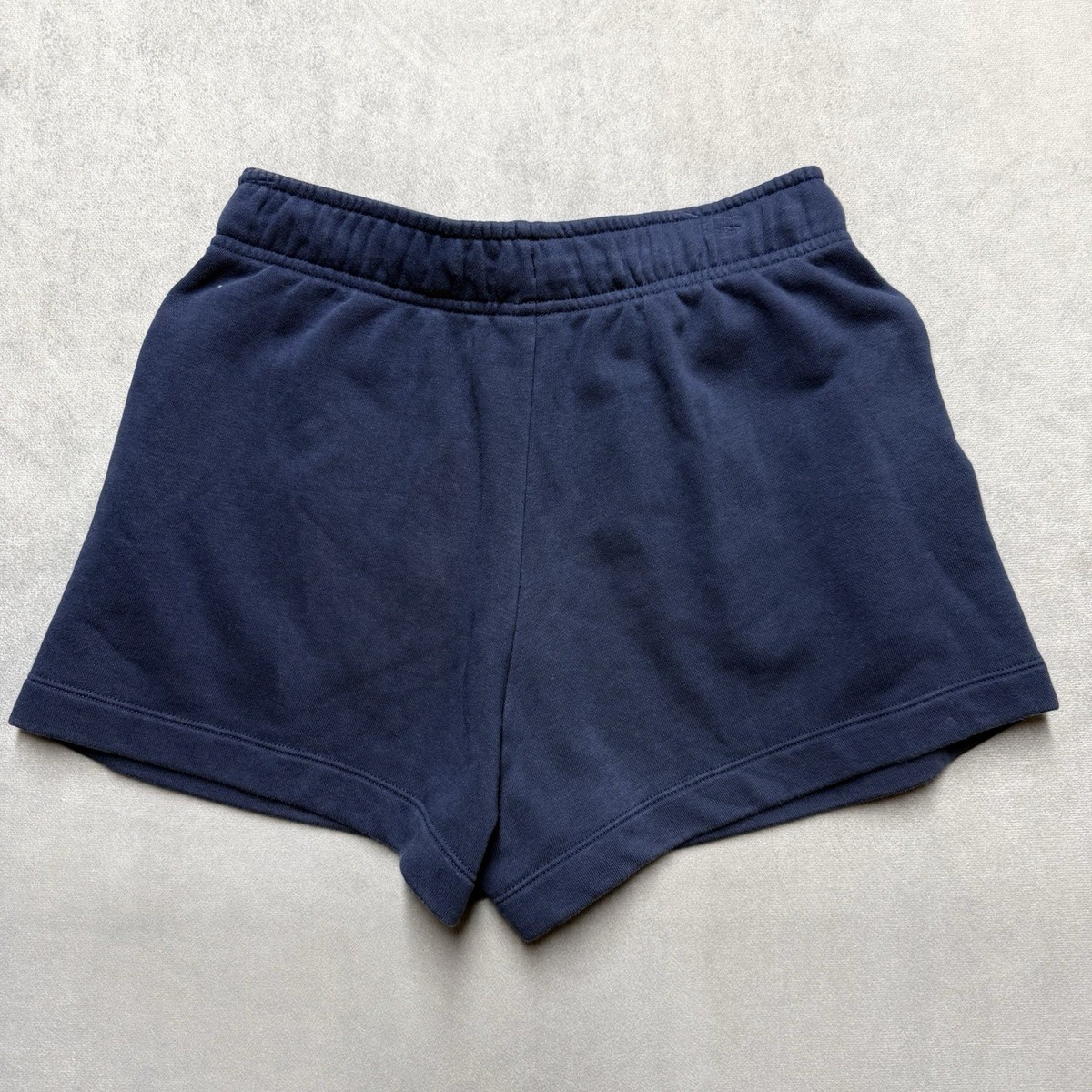 Nike Women's Navy Blue Sweat Shorts XS Drawstring Waist Logo