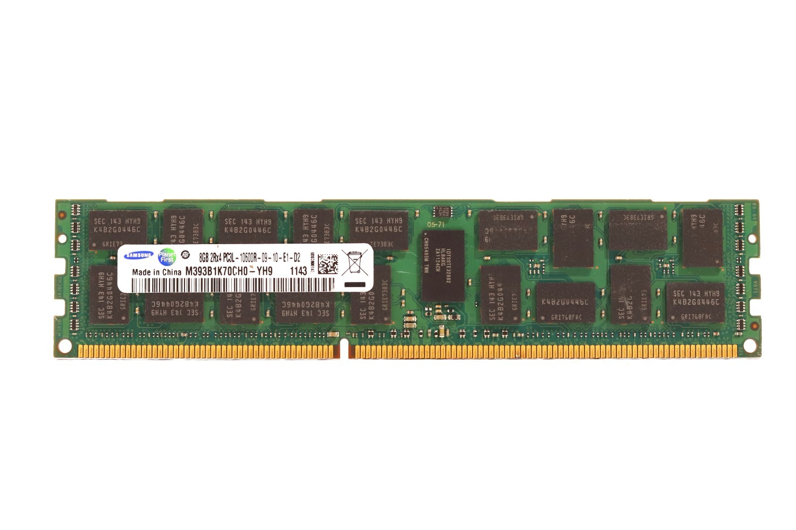 Memoria 8GB 1333MHZ PC3-10600R ECC REGISTERED DUAL RANK X4 CL9 1.35V DDR3 SDRAM 240-PIN RDIMM .