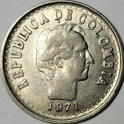 20 Centavos - Republica de Columbia - Francisco de Paula Santander - 1971 - VF