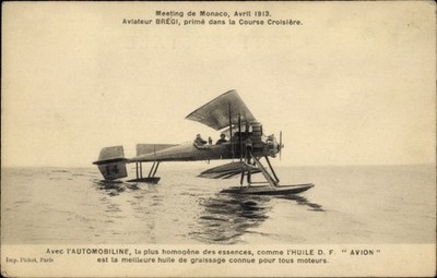 Ak Meeting de Monaco Avril 1913, Aviateur Bregi, prime dans la... - 4708151