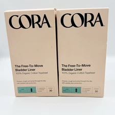 CORA Organic Cotton Topsheet Bladder Liners Postpartum LONG 2 Pack (30 Each)