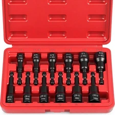 12-Piece Magnetic Nut Driver Set - Premium Impact Power Hex Nut Driver Drill Bit