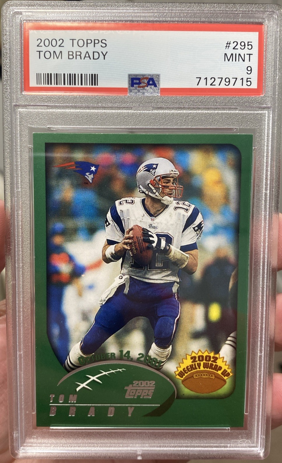 2002 Topps #295 Tom Brady 2002 Weekly Wrap Up PSA 9 Patriots GOAT 🔥