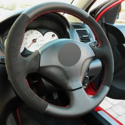 Alcantera Steering Wheel Cover Real Leather Wheel Wrap for Honda Civic Si J
