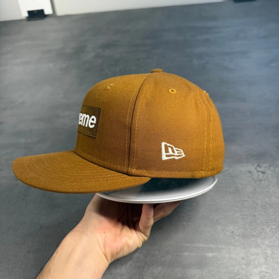 Supreme Hat New Era Cap 7 1/8 Money Box Logo Timberland Brown FW22 HipHop Rapw - Image 4 of 4