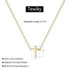 Women Cross Necklace 14K Gold Plated Simple Choker Pendant Dainty Religious