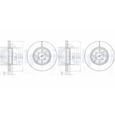 2x DELPHI BREMSSCHEIBEN 252mm BELÜFTET VORNE passend für OPEL AGILA | BG4049C
