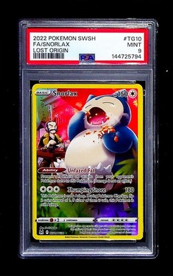 Pokemon Snorlax TG10/TG30 Lost Origin Full Art PSA 9 Slab MINT