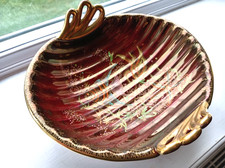Superb Crown Devon Rouge Royale twin handled bowl with gilding & hand painting.