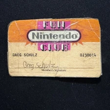 Vintage Fun Nintendo Club Membership Card 80s Video Game Collectible 