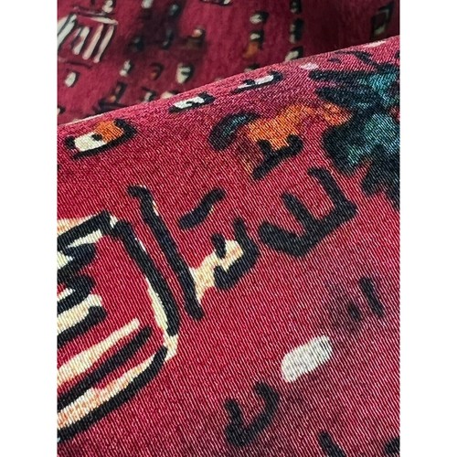 Jerry J Garcia Men's Red Hand Sewn Abstract Designer 100% Silk Necktie Neck Tie - Picture 5 of 7