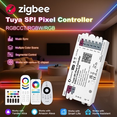 ZigBee Tuya SPI Pixel LED Strip Controller Smart Life APP Control WS2811 WS2812B