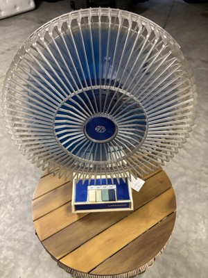 Vintage Lakewood Fan Model 1200 Transparent Grill Blue Blade Lexan Cage Works!