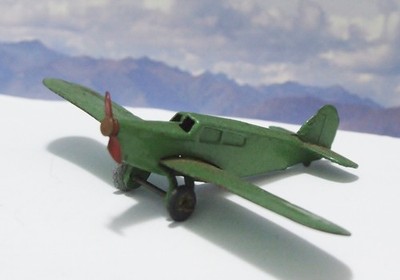 DINKY VINTAGE 1945-8-LIGHT TOURER AIRCRAFT PERCIVAL GULL 60K - GREEN DIECAST/TIN