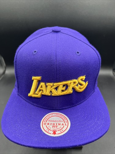 NBA LOS ANGELES LAKERS 50TH MITCHELL & NESS MENS ORIGINAL SNAPBACK HAT PURPLE - Picture 1 of 9