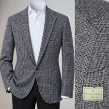 Vintage Ermenegildo Zegna Soft Sport Coat 44L Multicolor Melange Textured Boucle