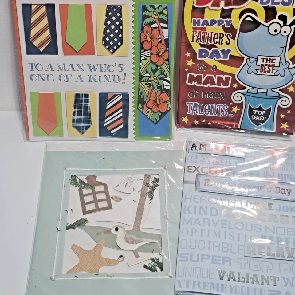 Lote de 6 tarjetas de felicitación vintage de papel Magic Group 3D día del padre papá hombres esposo Foto 4 de 4