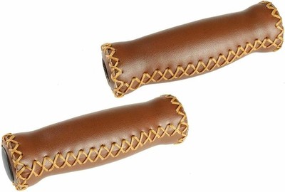 Vinyl Leather Grips - Brown, for 7/8'' Handle Bars of Beach Cruiser Bikes