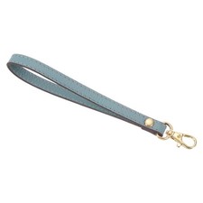 Leather Wristlet Strap, 190mm Hand Wrist Lanyard Leather Sky Blue, Gold 