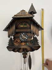 Mechanische Kuckucksuhr Schwarzwald, Holz geschnitzt, West Germany, 100% funkcio