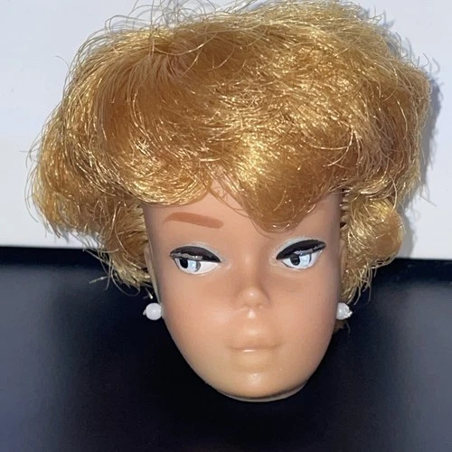 1960s Bubble Cut Barbie Head Strawberry Blonde Green Ear