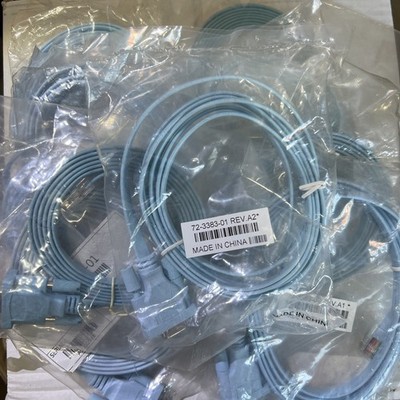 10x Neu & Versiegelt - Cisco DB9 zu RJ45 Seriell Konsolenkabel Blau - P/N 72-3383-01 