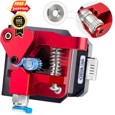Redrex Dual Gear Ender 3 Extruder with Nema 17 Stepper Black, Red, Silver 
