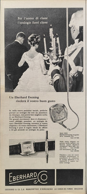 Eberhard & Co. Evening Advertisement 1959 Watch 1 Page Original Clipping