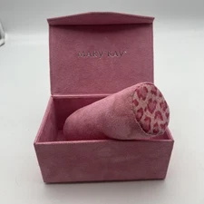 Mary Kay Pink Suede Embellished Jewelry Box Enameled Rhinestone Magnetic Closure