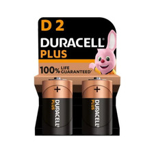 Duracell Plus 100 % Life Guaranteed Size D Batteries (Pack of 2)  EXP:10/2034