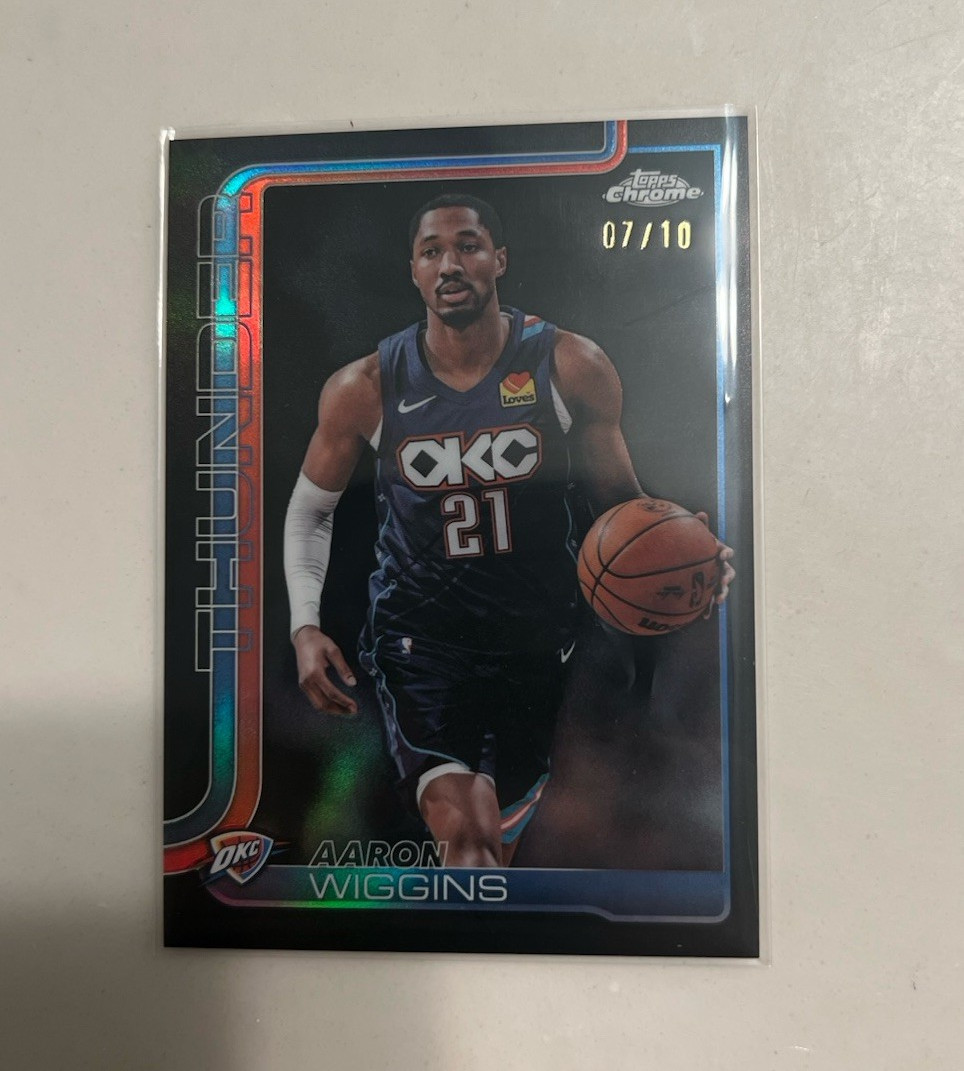 TOPPS CHROME 2025-26 AARON WIGGINS #196 OKC THUNDER SERIAL #/10