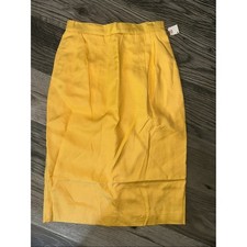 Talbots NWT vintage Classic Yellow Pencil Skirt elastic women's size 4