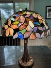 Vintage Tiffany Style Stained Glass Table Lamp Beautiful Colors