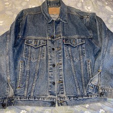 Vintage Levis Denim Trucker Jacket Mens Made USA 90s 70507-4890 Large Free Ship