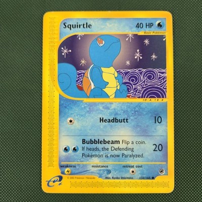 HP Squirtle 132/165 Common Expedition Set Nintendo Pokémon Card