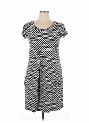 EnFocus Size 16 Knit Black White Knee Length A-line Dress