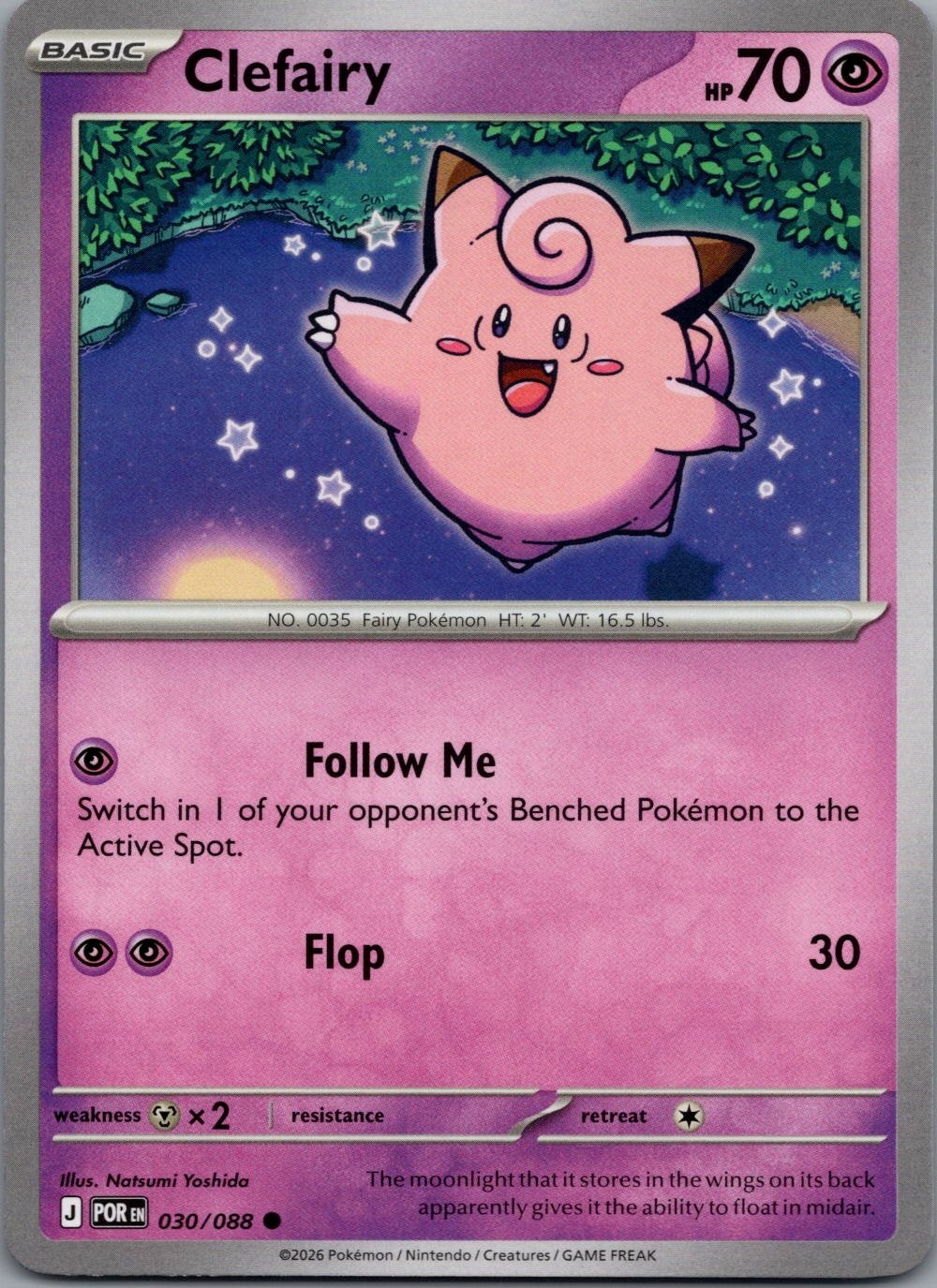 Clefairy 030/088 C Perfect Order Pokemon Near Mint