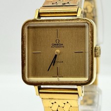 OMEGA Watch DEVIL Champagne Automatic Square GP 30.5mm Women's Auth Rare