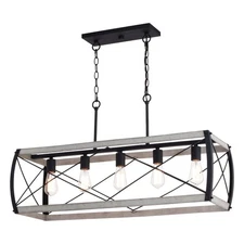 Montclare 5-Light Linear Chandelier in Farmhouse and Rectangular Style 19.5